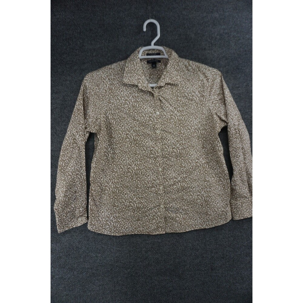 Lands End Shirt Womens 12P No Iron Supima Button Up Long Sleeve Cotton